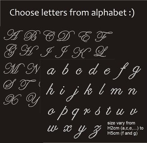 letter cursive font rhinestone iron on diy personalize name word letter in cursive