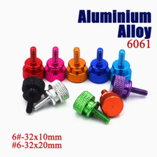 Aluminum Alloy Knurled Thumb Screws Thumb Bolts Flat Head 6 -32x10mm/ 6-32x20mm