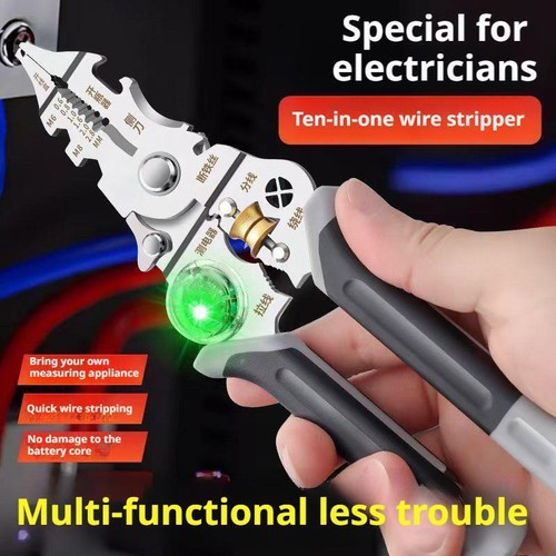 10-in-1 Multi-Functional Wire StripperScissors With Electrical Test UK F7S8 - Picture 7 of 13