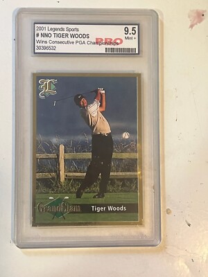 2001 LEGENDS SPORTS #NNO TIGER WOODS WINS CONSECUTIVE PGA CHAMPIONSHIPS GRANDSLA