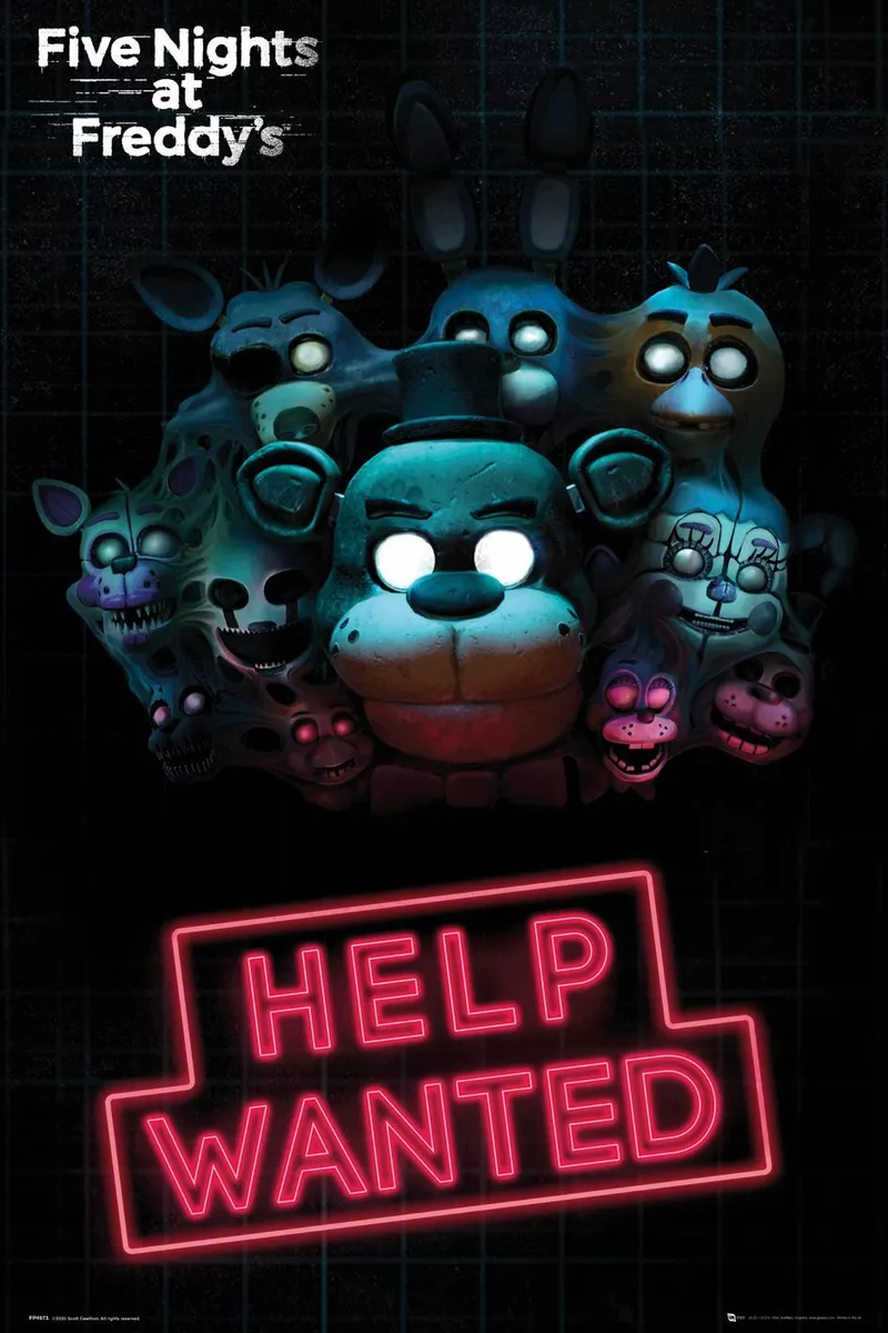 Five Nights At Freddy's - FNAF - Gaming Poster (Help Wanted) (Size