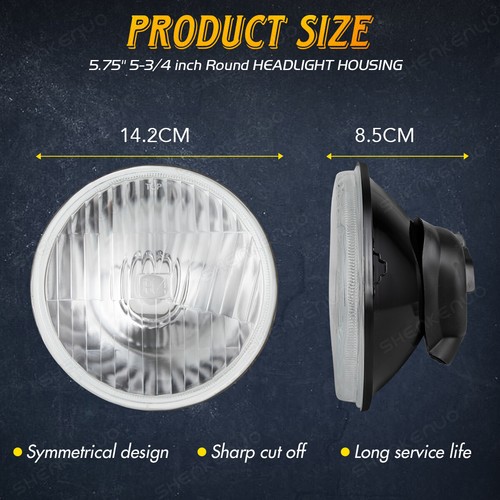 For 1958-1974 Cadillac DeVille 4PCS 5-3/4 5.75" LED Headlights Hi/Low Beam kit - Picture 2 of 23