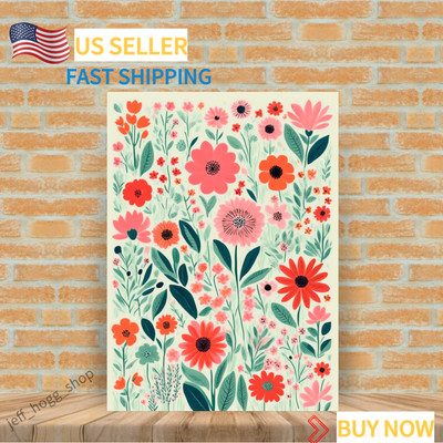 Flower Art Print, Botanical Print, Vintage Decor Minimalist, Colorful Decor