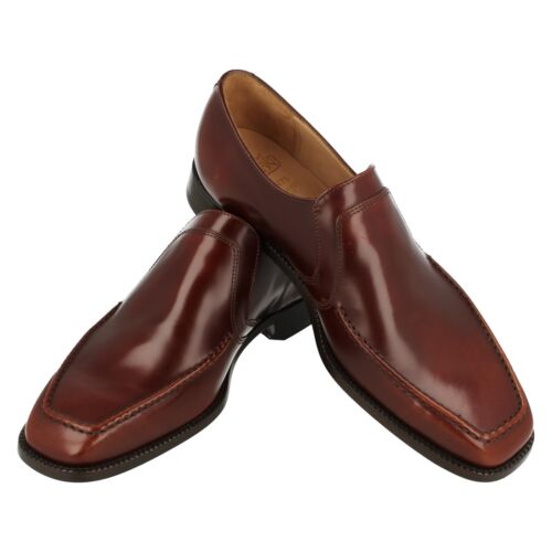 Mens Grenson Ex-display Leather Dark Tan Slip On Formal Shoes : Ripon 7G