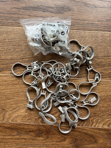 Ikea Gardinenringe mit Clip grau / silber 12 Stück