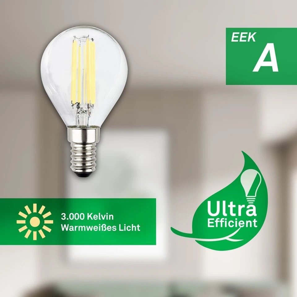 2 Pack E14 LED Light Bulb 2,5W 525lm 2700K Warm White Light Energy Efficient A - Image 3 of 4