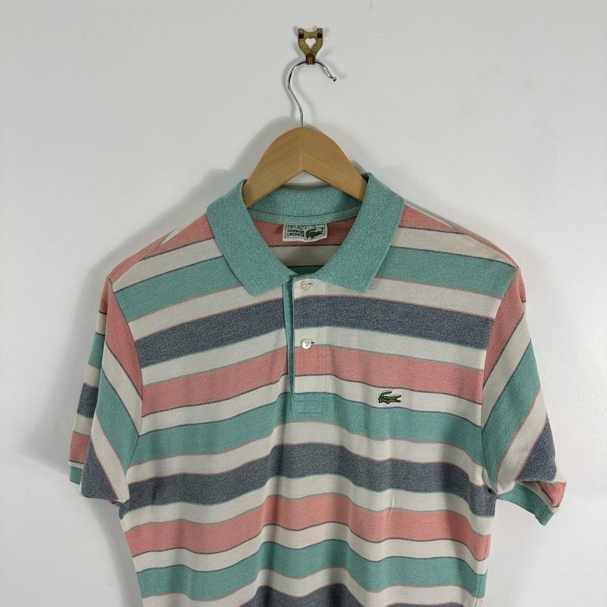 Men's Vintage Chemise Lacoste Size 4 / Medium Blue Striped