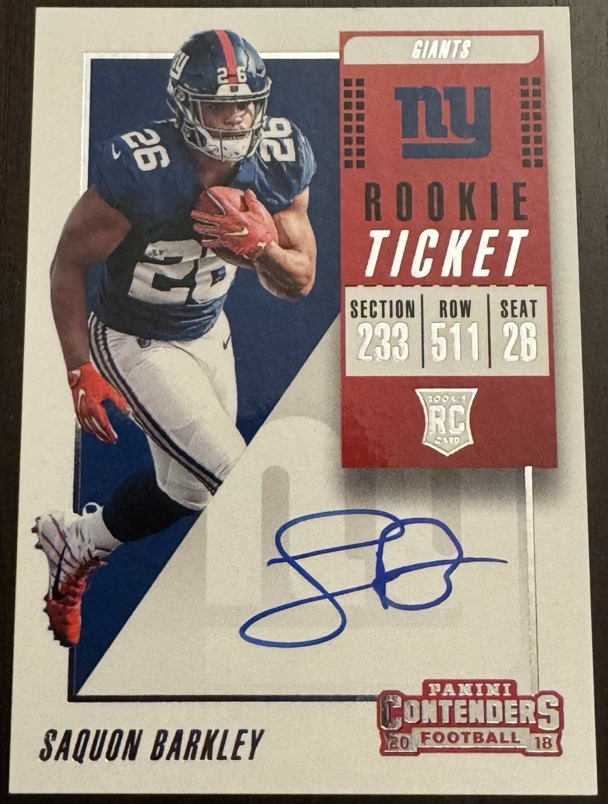 2018 Saquon Barkley Contenders Variation *SP* Rookie Auto/Autograph RC MINT 🦅