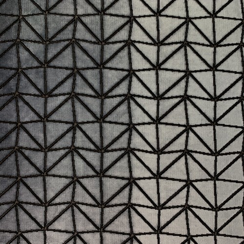 ARC COM GEOMETRIC CUT VELVET UPHOLSTERY FABRIC CUTTING EDGE / MIDNIGHT BTY - Picture 3 of 3