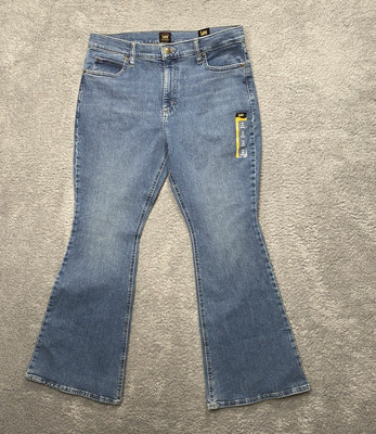 Lee Jeans Womens Elevated Retro Legendary Flare Sz 16 Short High Rise 34x31