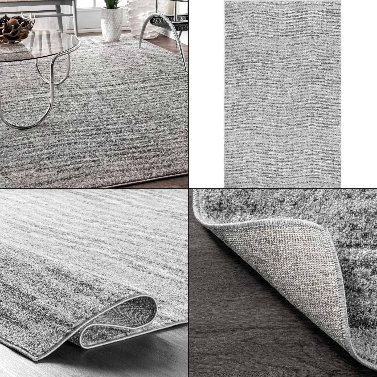 Sherill Modern Ripples Gray 7 Ft. X 9 Ft. Area Rug Nuloom Striped