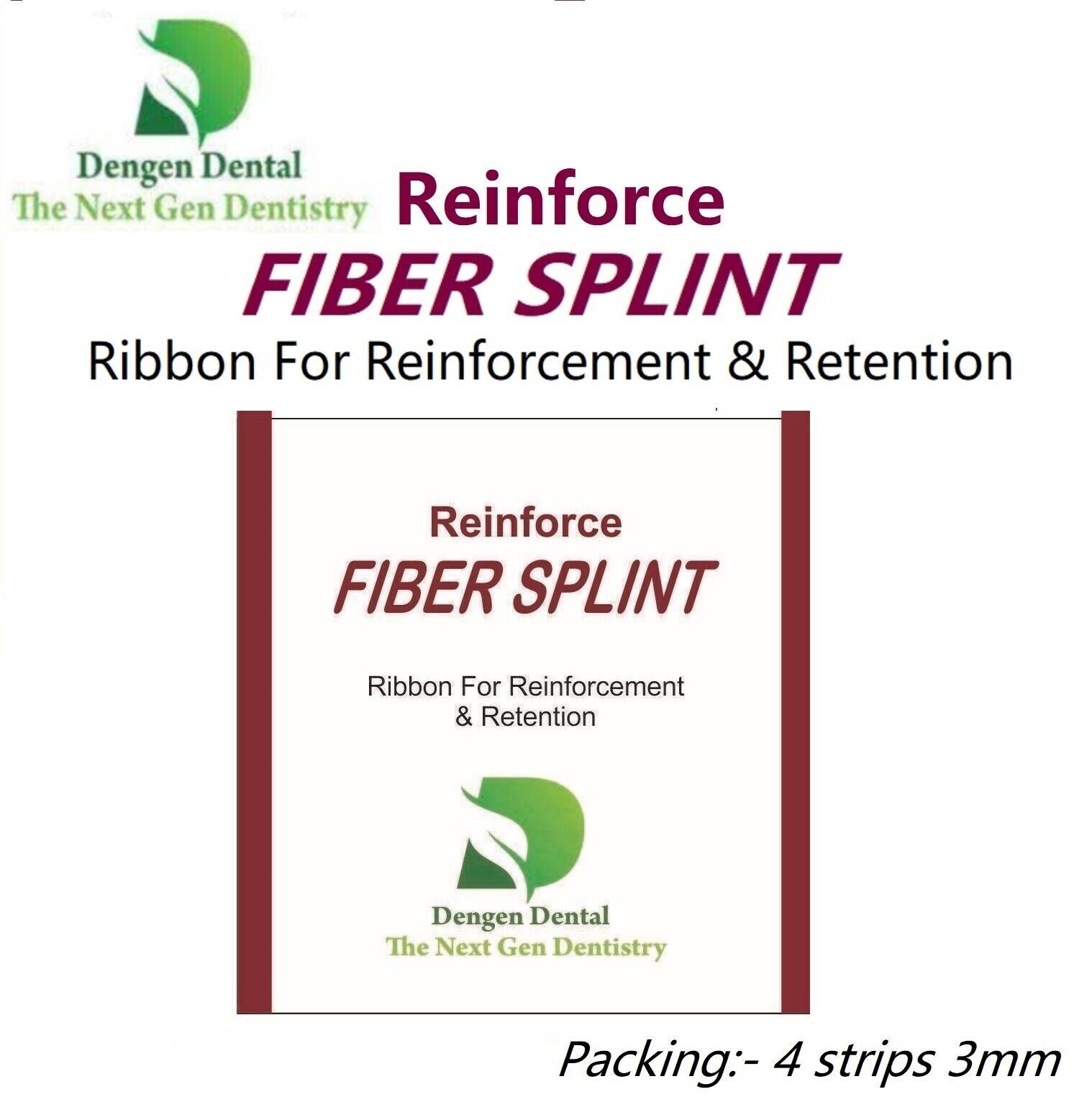 Dengen Dental Glass Fiber Splint Resin Light Cure Reinforce 3mm Pack of