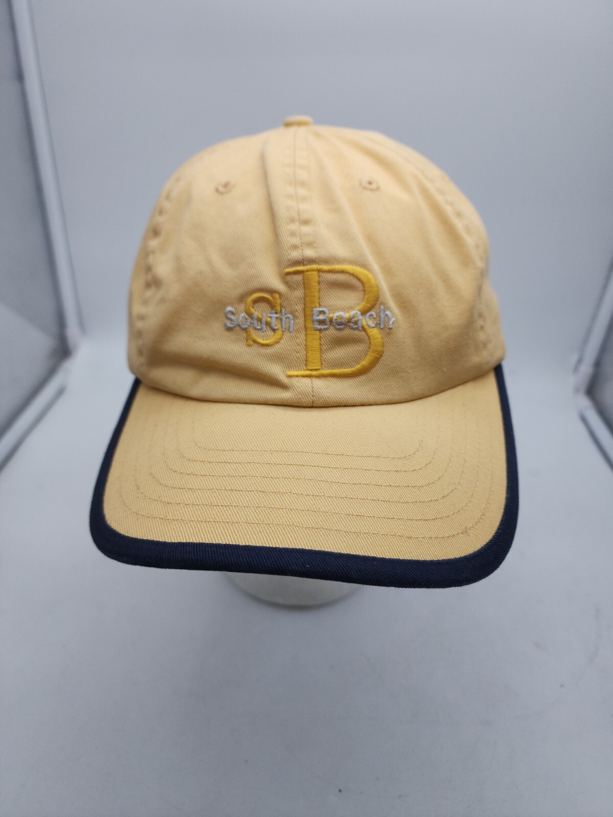 SOUTH BEACH SOLID YELLOW/BLACK ADJUSTABLE HAT CAP… - image 1
