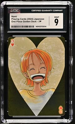 CGC 9 Nami 3 of hearts Playing cards 2024 One Piece Golden Deck