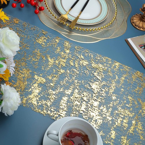 Sequin Glitter Foil Mesh Metallic Table Runner for Wedding Event Birthday Party - Picture 7 of 18