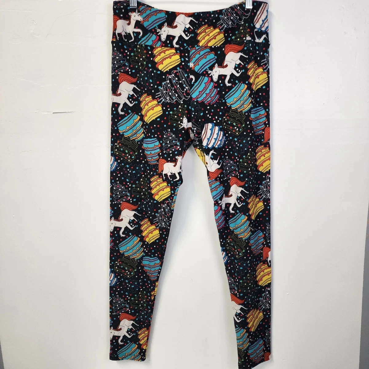 Leggings Lularoe Licornes Et Gâteaux D'anniversaire - Taille 16W, Multicolore, Neuf Sans étiquettes