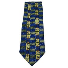 Nickleodeon SpongeBob SquarePants Necktie Mens 60x4 Blue Printed Tag Unstitched