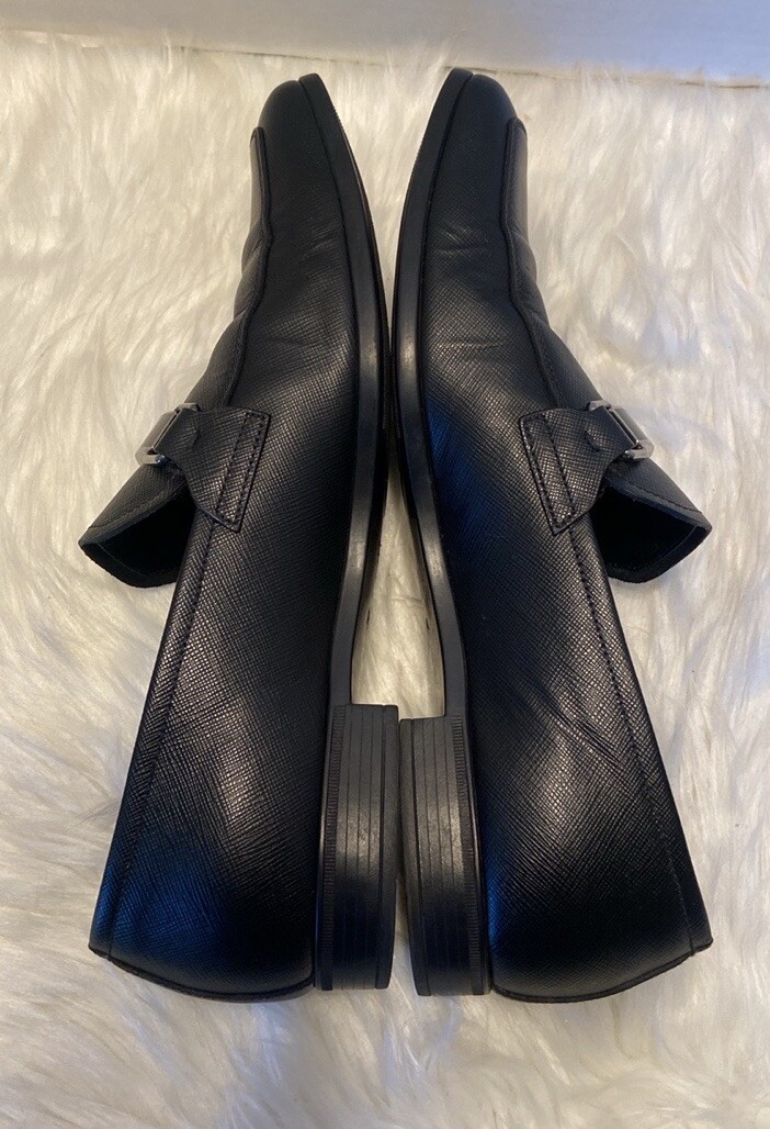 PRADA 2DC135 Black Saffiano Leather Lettering Logo Bit 
