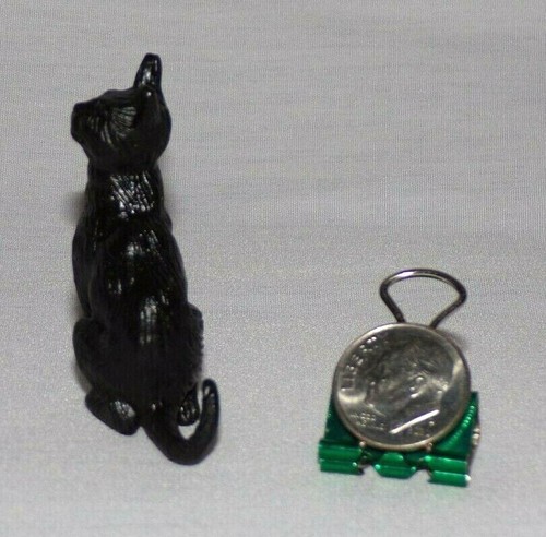 Casa de Muñecas Miniatura Mascota Gato Animal Estatuilla Juguete Plástico 1.75" Negro Halloween - Imagen 2 de 3