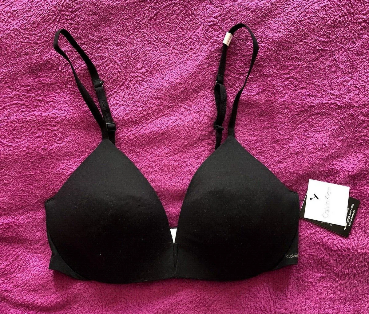 BNWT Calvin Klein Black Non-Wired Padded Perfectly Fit T-Shirt Bra Size 34C