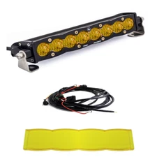 Baja Designs S8 10" Wide Cornering Amber Light Bar W/ Wiring Harness & Guard