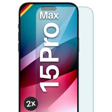 2x Echt Glas für Apple iPhone 15 Pro Max Panzerfolie Handy Premium Displayschutz