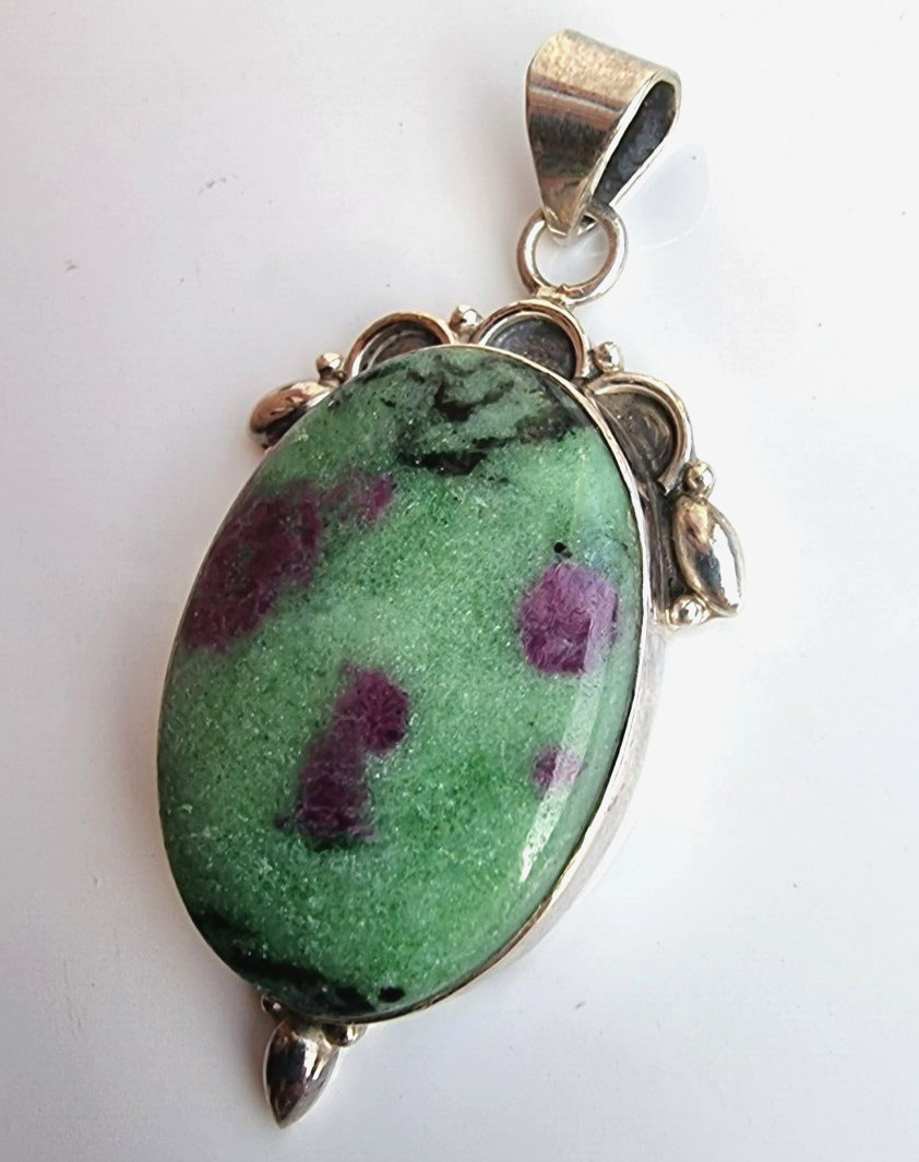 925 STERLING SILVER NATURAL RUBY ZOISITE CABOCHON… - image 10