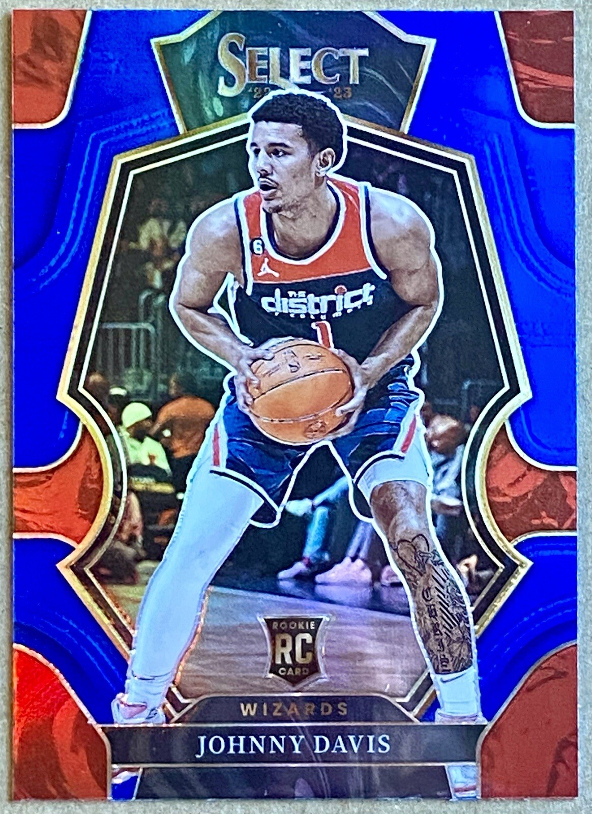 2022-23 PANINI SELECT PREMIER LEVEL JOHNNY DAVIS BLUE PRIZM RC #191 NM WIZARDS