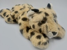 FAO Schwarz Cheetah Leopard Plush Laying Jungle Stuffed Animal Toy 14" Spotted