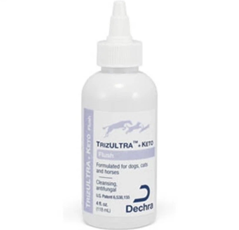 Dechra TrizULTRA+Keto Flush 4 oz (118mL) Ear/Skin Cleanser Dogs Cats Horses