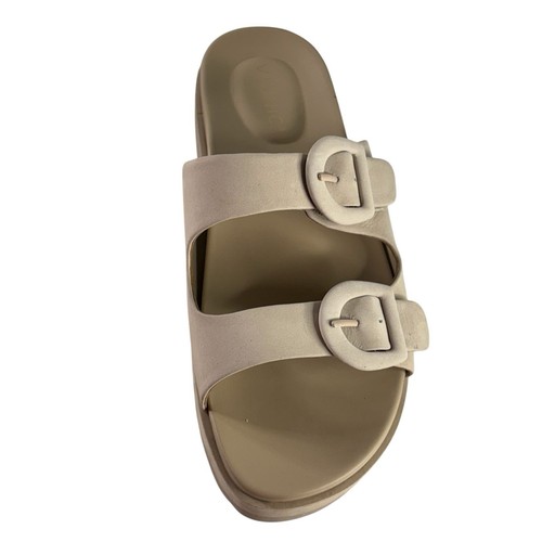 Vionic Sandals Women 8.5 Oatmeal Beige Capitola Platform Orthotic Comfort Nubuck - Picture 9 of 13