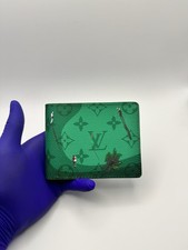 Pool Green Louis Vuitton Monogram Canvas Slender Wallet Excellent Condition