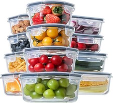 24pc Glass Food Storage Containers W/ Lids Glass Meal Prep Containers Airtight