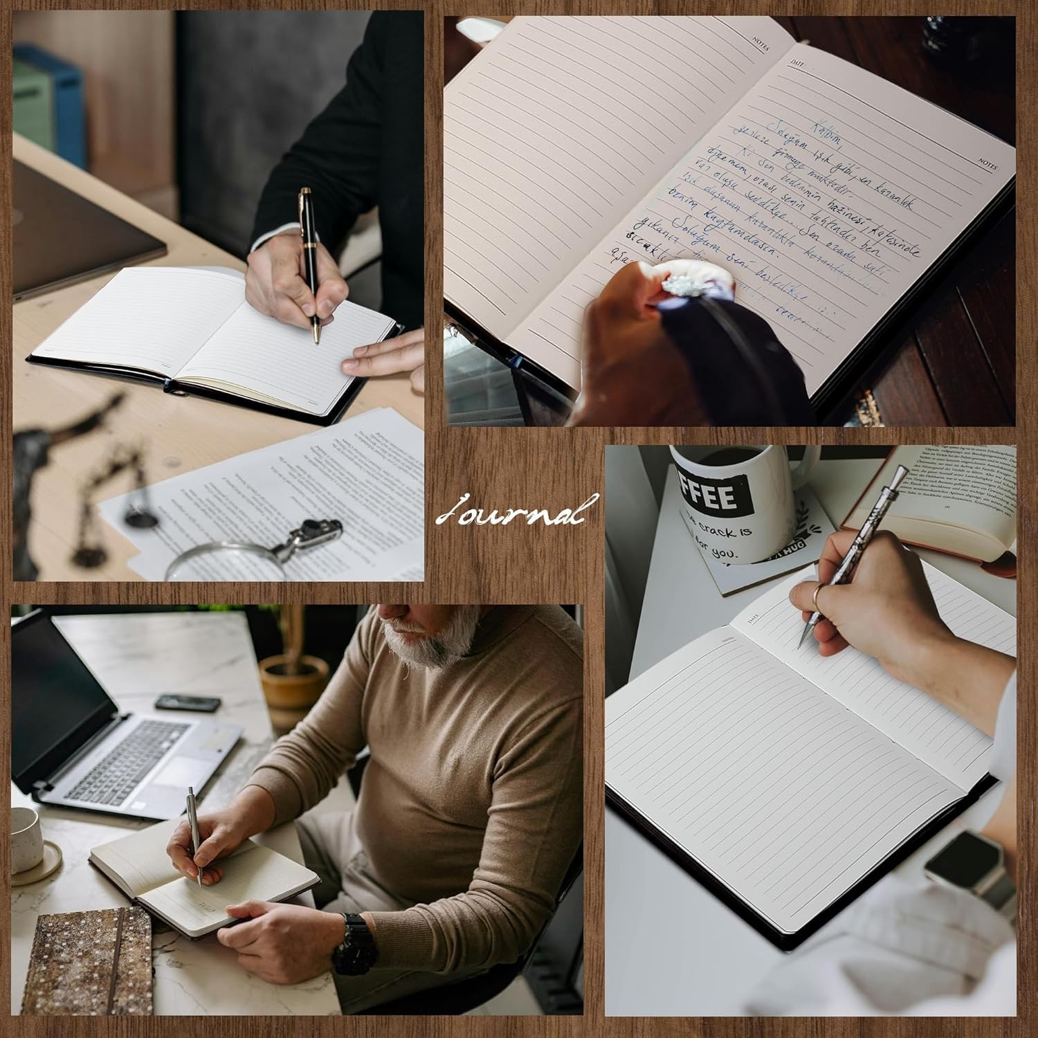 Leather Journal for Men Soft Cover 256 Pages Lined Journals for Writing A5 Lion