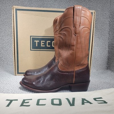 Tecovas The Nolan Men's US Size 12.5D Whiskey Lizard Pull on Cowboy Boots