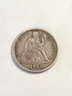 1888 EF+++ 90% SILVER SEATED LIBERTY DIME RARE