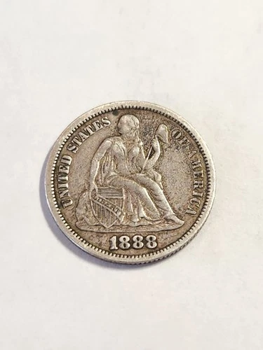 1888 EF+++ 90% SILVER SEATED LIBERTY DIME RARE
