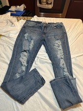 Hammer Jeans Women's Size 13 Denim Pants Distressed Skinny Mid Rise Pockets