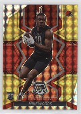 2022 Panini Mosaic Rookies Choice Fusion Red & Yellow Prizm 47/80 Mike Woods rf2