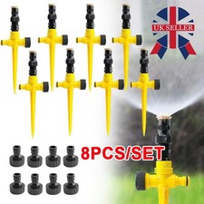 8Pcs 360° Water Sprinkler Garden Automatic Watering Lawn Spike Grass Hose