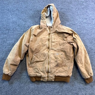 Lee Bomber Jacket Men's M Brown Cotton Sherpa-Lined Workwear Full-Zip Outdoors