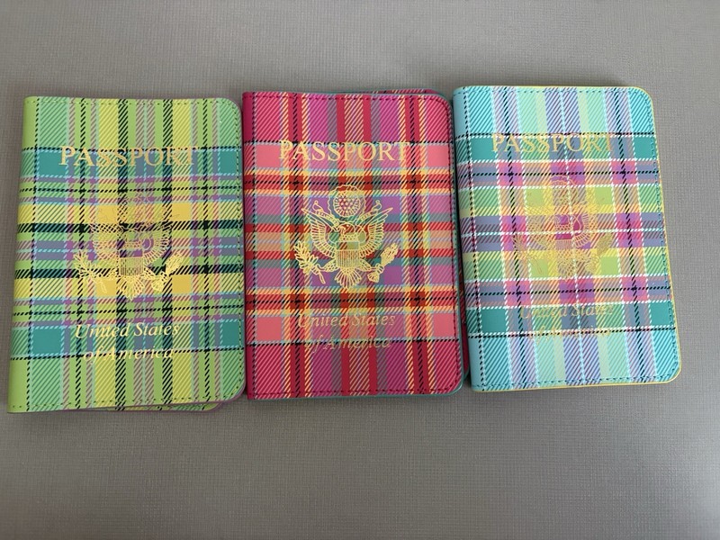 Set of 3 Passport Covers Blue, Pink And Green Pre-owned Excellent Condition