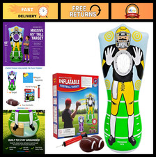 65" Inflatable Football Target Net Game - Double-Sided Toss Practice Set for Kid