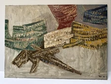 Mid Century Painting Abstract Expressionism Cubism Milton Cohen Modernist Oil