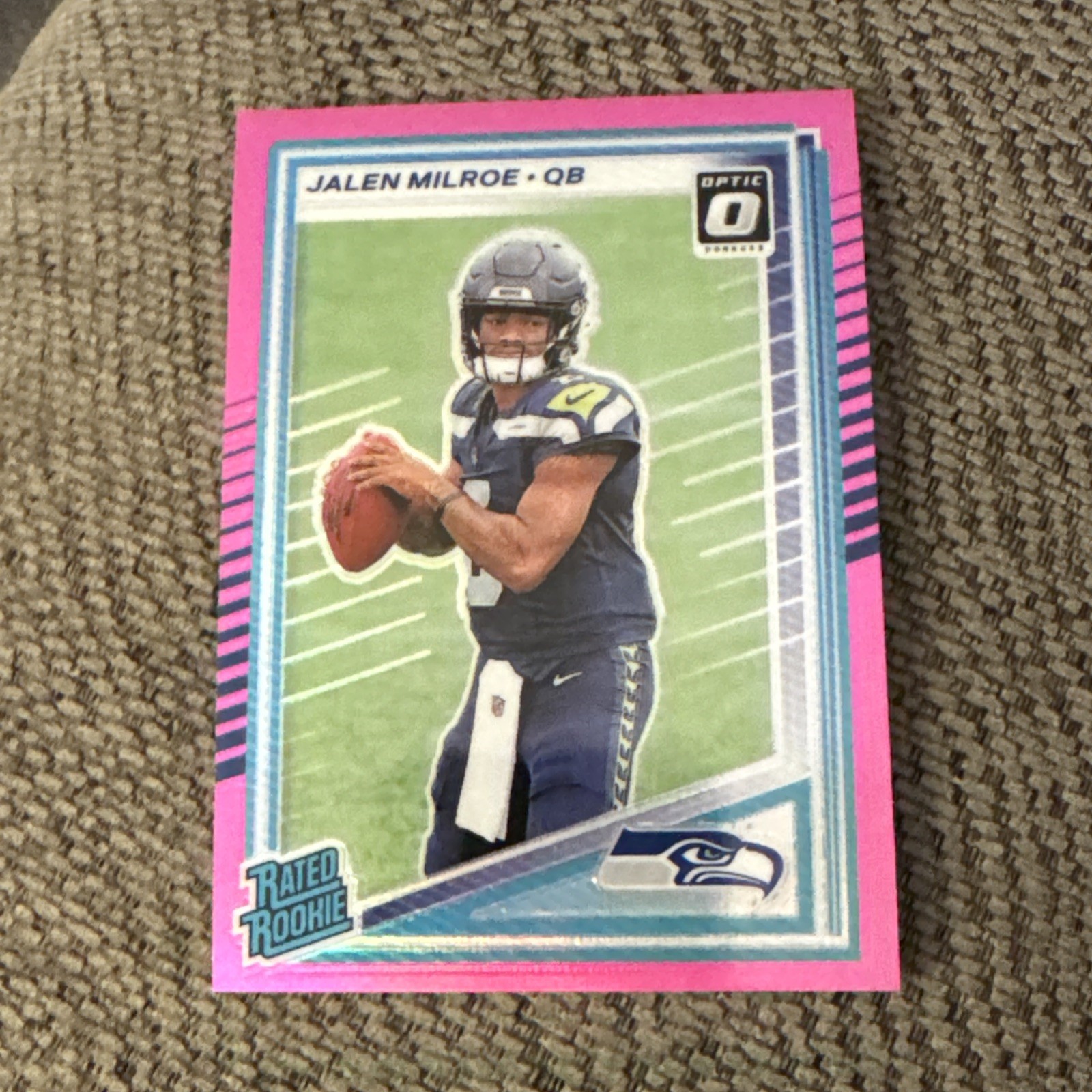 2025 Donruss Optic Rated Rookie Pink Preview Jalen Milroe #307 Seahawks 3M