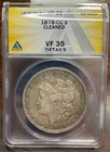 1878-CC Morgan Silver Dollar ANACS VF35 Details Cleaned