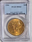 1904 $20 Liberty Head Gold Double Eagle Coin -   PCGS MS64