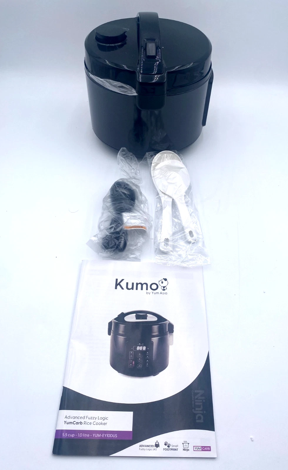 Kumo YumCarb Rice Cooker with Ceramic Bowl and Advanced Fuzzy Logic, 5.5 Cups