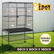 i.Pet Bird Cage Large Cages 160cm Parrot Aviary Stand-Alone Budgie Wheels Castor
