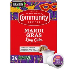 Community Coffee Mardi Gras King Cake Flavored 24 Count 24 Pack of 1